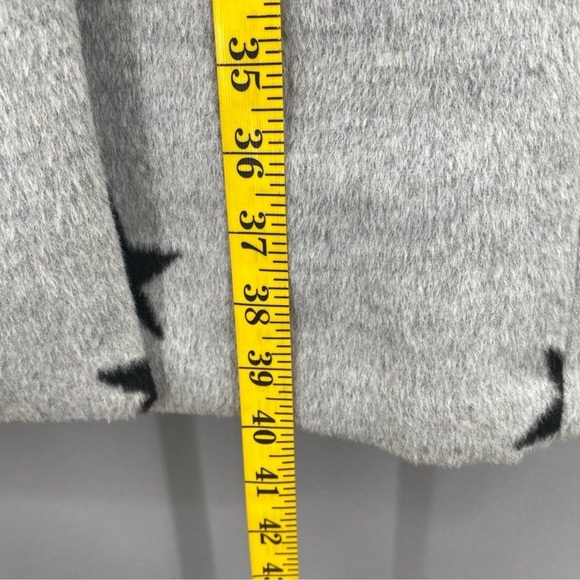 Avec Les Filles Gray Double Face Star Print Cocoon Coat - Picture 12 of 13